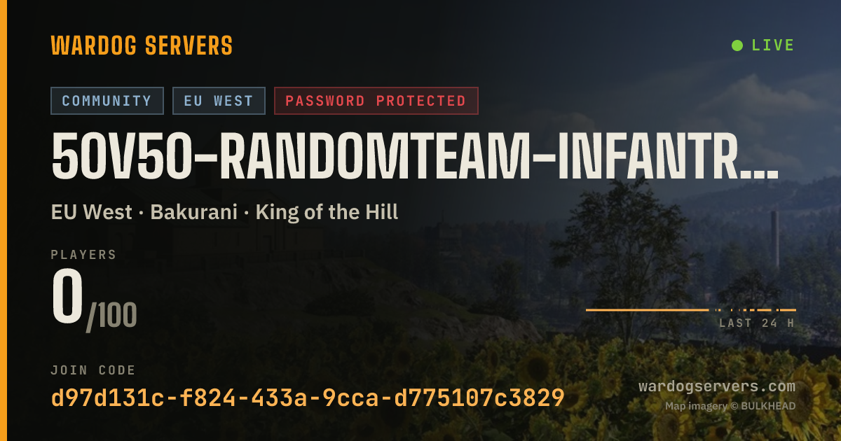 Live status banner for 50v50-RandomTeam-InfantryOnly