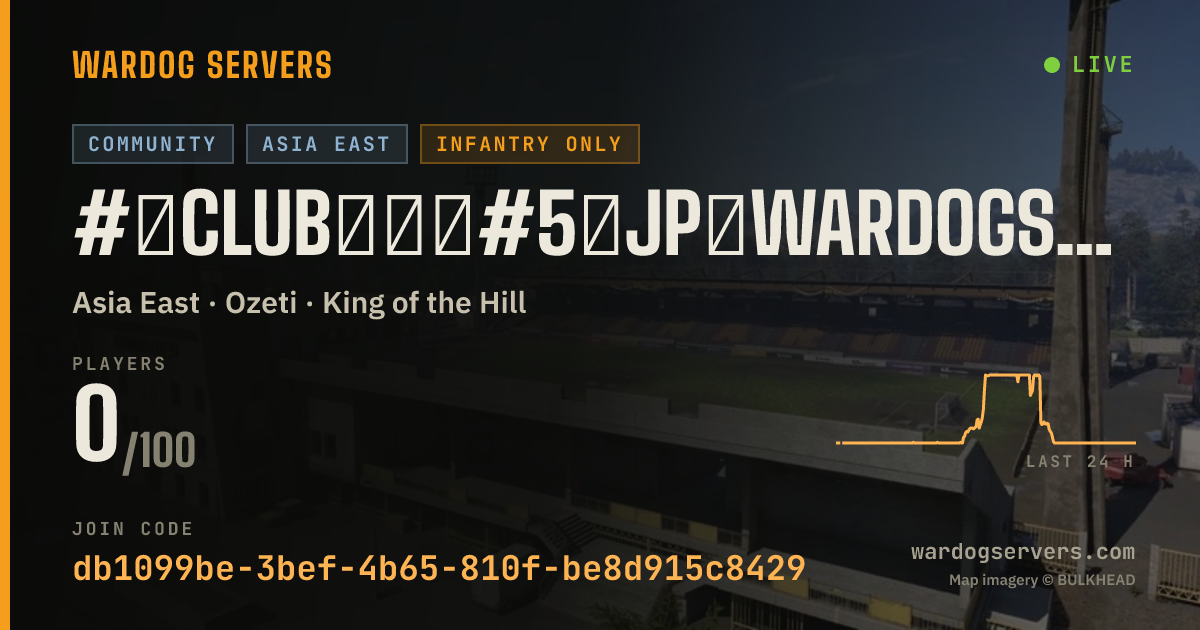 Live status banner for #【Club社区】#5【JP】WardogsClub.CN|步战50v50+规则|禁小鸟投爆·机枪车迫击炮BMRAMR|QQ群1