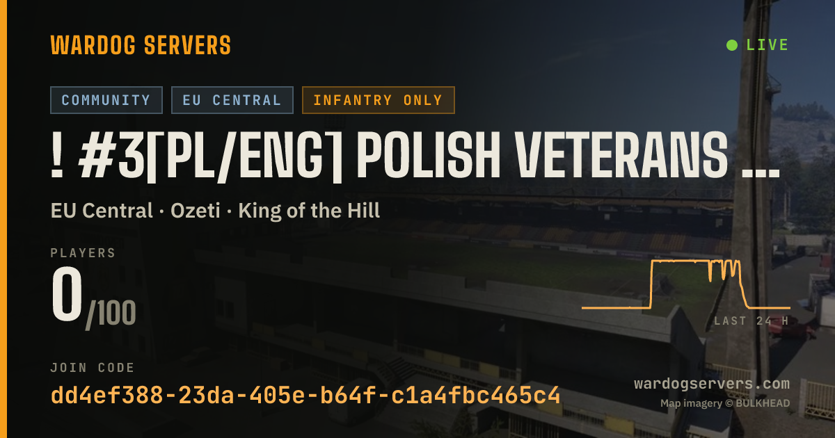 Live status banner for ! #3[PL/ENG] Polish Veterans | 50 vs 50 | VIP for seeding