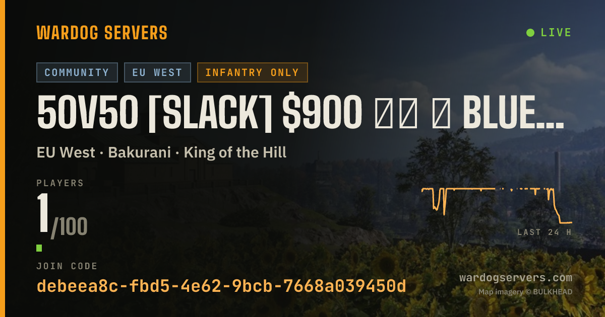 Live status banner for 50v50 [SLACK] $900 ⒽⓏ ★ BLUE🆅🆂GREEN ★ RAIN