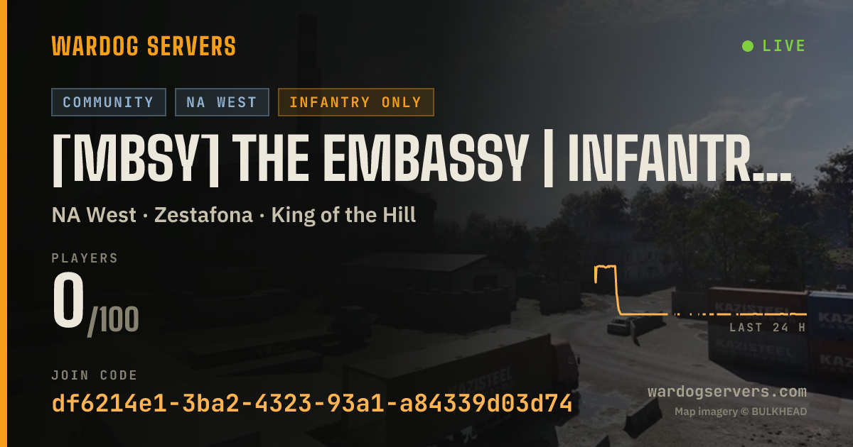 Live status banner for [MBSY] The Embassy | INFANTRY ONLY