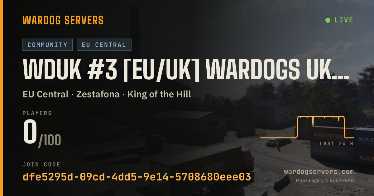 Live status banner for WDUK #3 [EU/UK] WARDOGS UK Discord.gg/wardogsuk