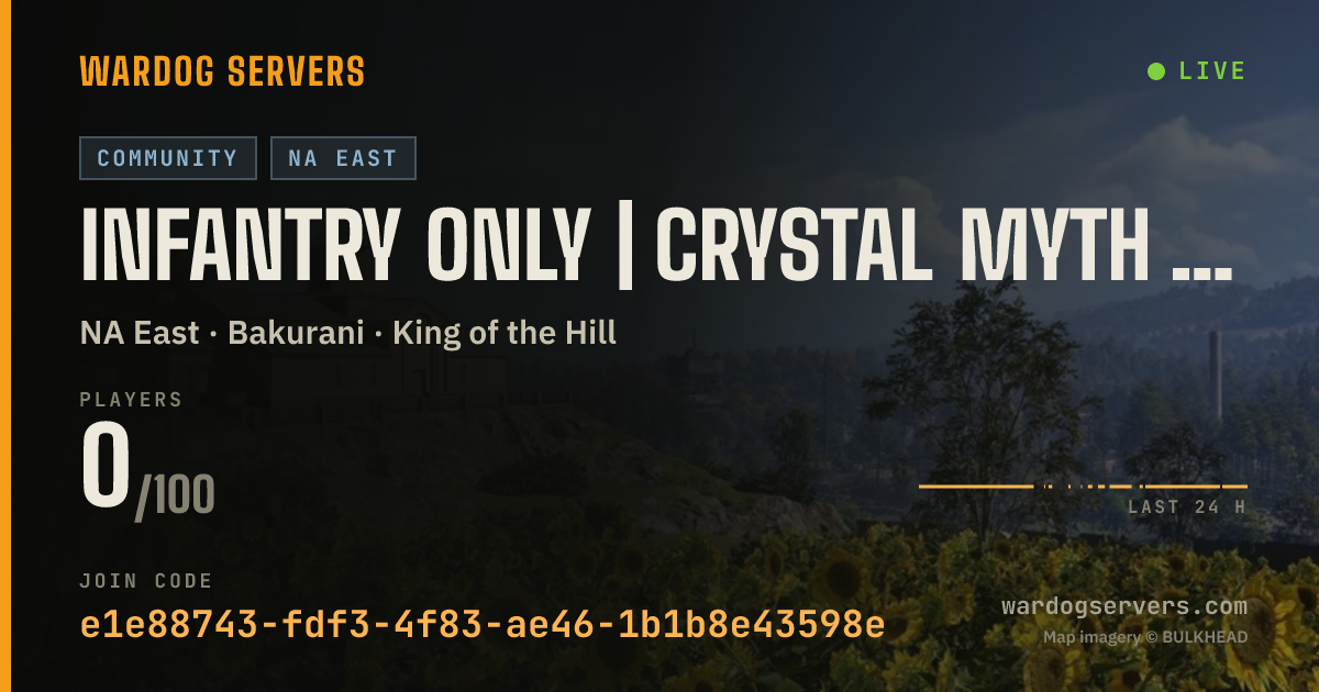 Live status banner for Infantry Only | Crystal Myth | Public