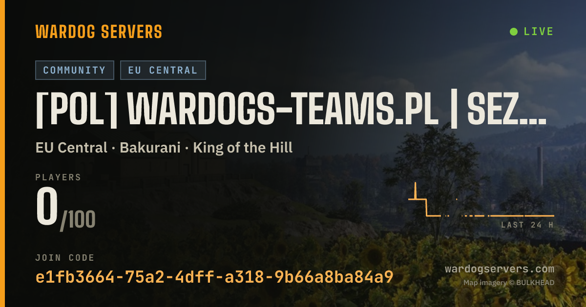 Live status banner for [POL] WARDOGS-TEAMS.PL | SEZON II ELO RANKING MATCHMAKING