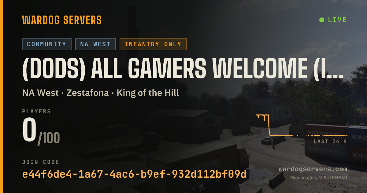 Live status banner for (DODS) All Gamers Welcome (Infantry Only)