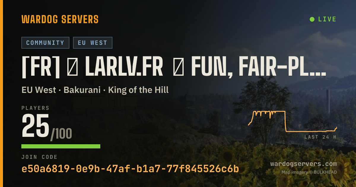 Live status banner for [FR] ★ larlv.fr ★ Fun, Fair-play, Stats ★ france teamplay 7e