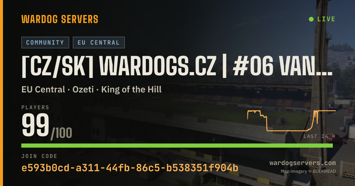Live status banner for [CZ/SK] WARDOGS.CZ | #06 VANILLA | discord.gg/wardogsczsk