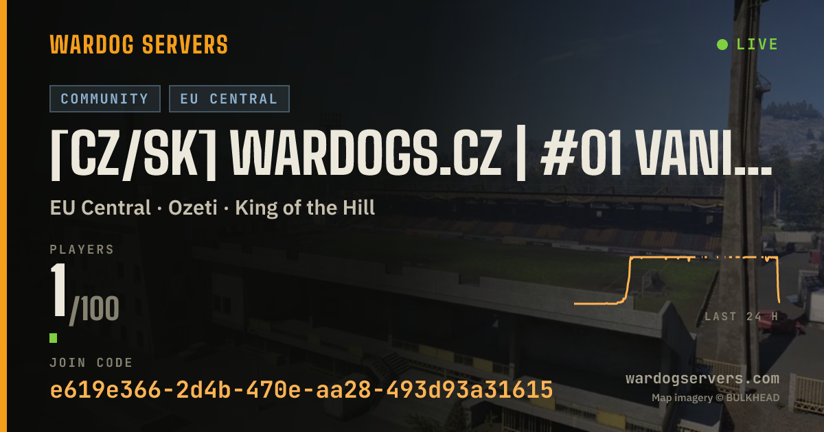 Live status banner for [CZ/SK] WARDOGS.CZ | #01 VANILLA | discord.gg/wardogsczsk