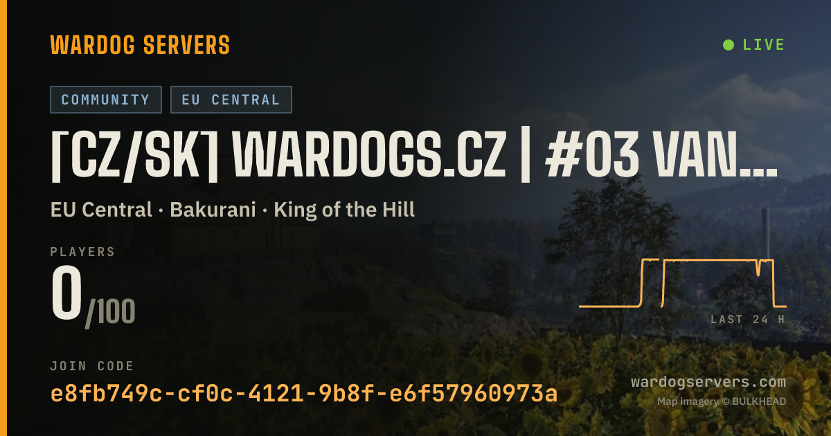 Live status banner for [CZ/SK] WARDOGS.CZ | #03 VANILLA | discord.gg/wardogsczsk