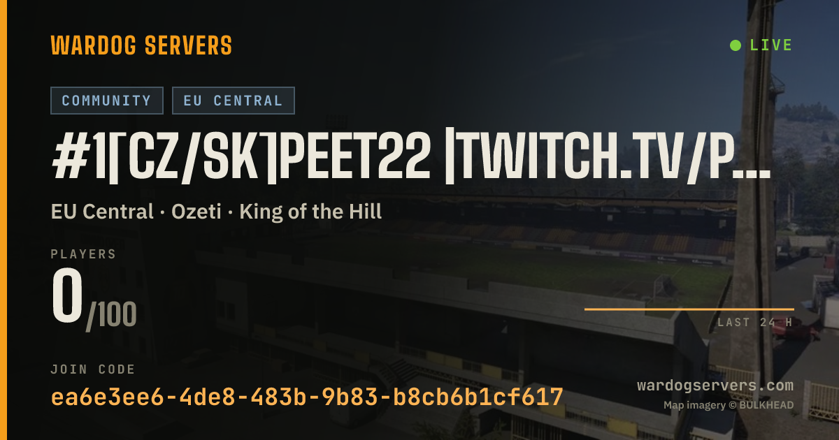 Live status banner for #1[CZ/SK]Peet22 |twitch.tv/Peet22_[Střídání Normal/InfantryOnly]