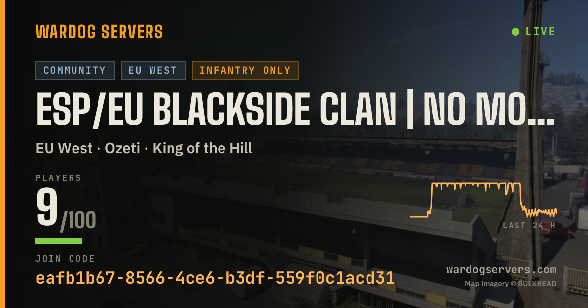 Live status banner for ESP/EU BLACKSIDE CLAN | INFANTRY ONLY | ACTIVE ADMINS