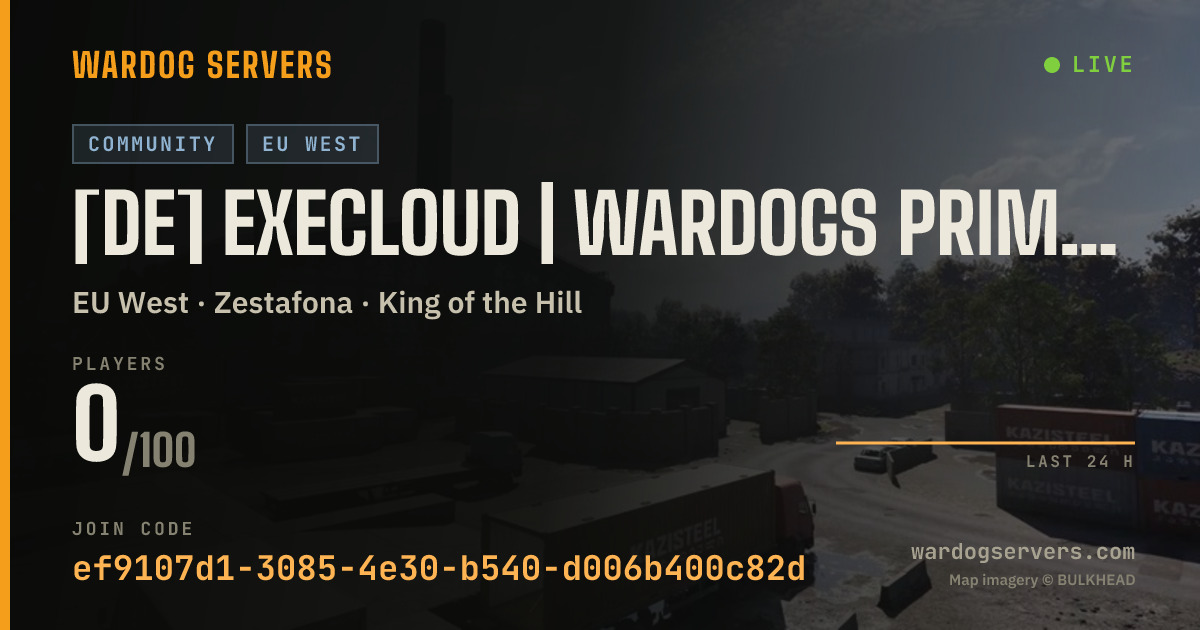 Live status banner for [DE] EXECLOUD | WARDOGS Prime | Community Warfare