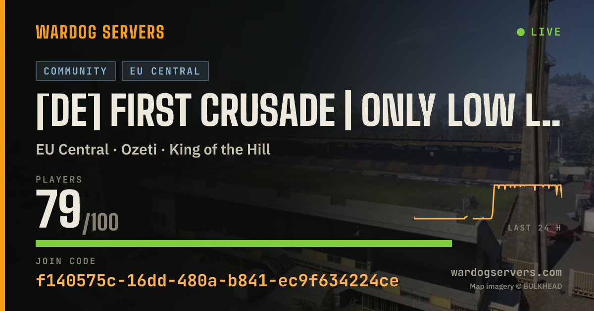 Live status banner for [DE] First Crusade | Only Low Levels allowed | warboard.de