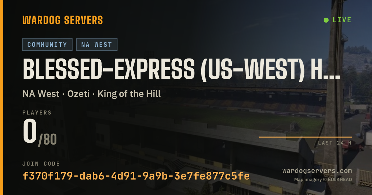 Live status banner for Blessed-Express (US-West) Hosted by xERADiC8 (*+5% cash Bonus)