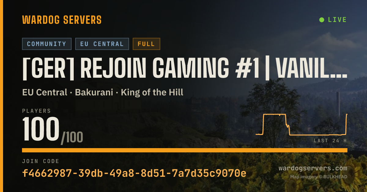 Live status banner for [GER] REJOIN Gaming #1 | Vanilla | Live Stats