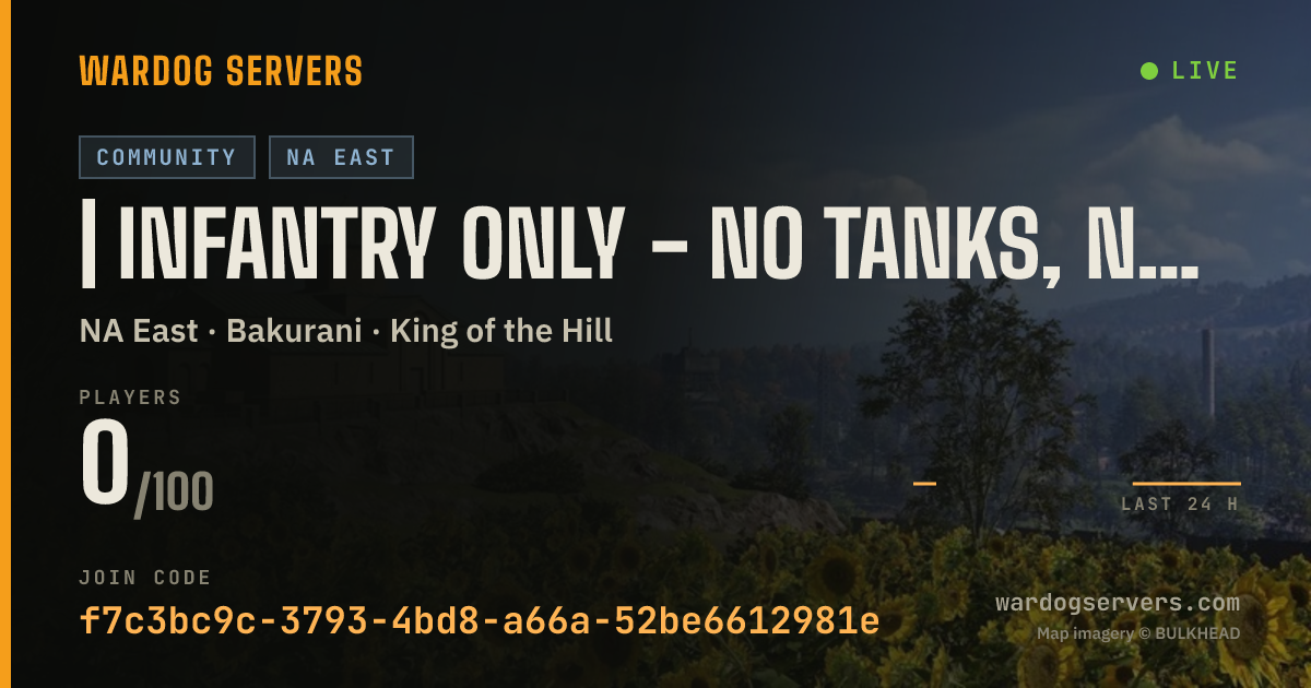 Live status banner for | Infantry Only - No Tanks, No Helis | discord.gg/ogwardawgsc
