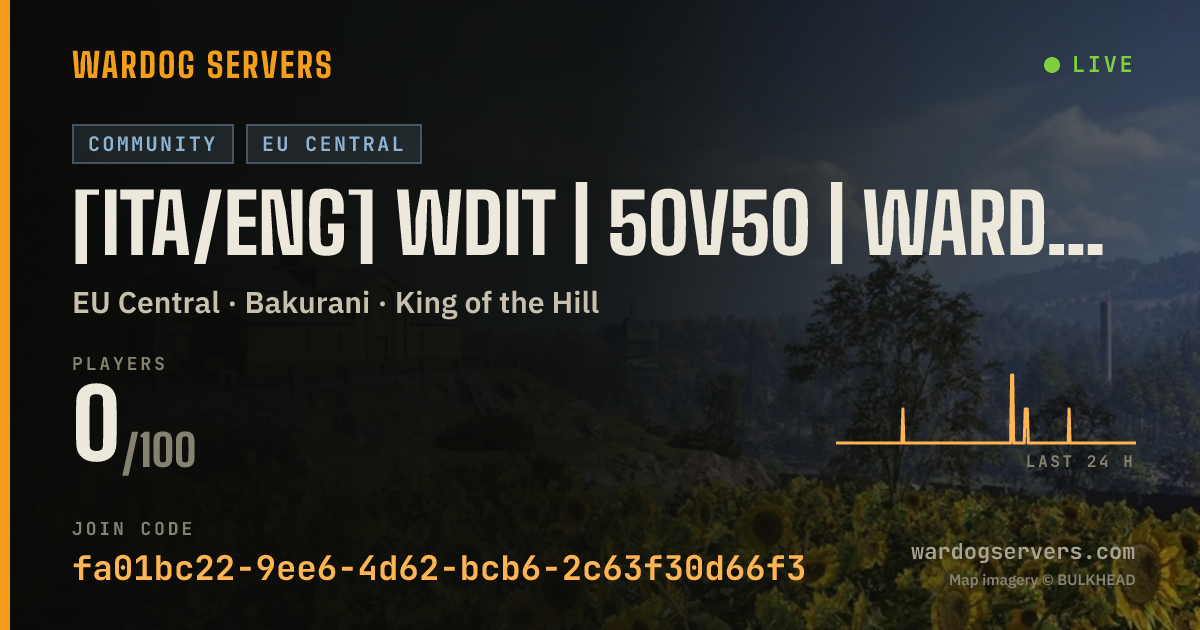 Live status banner for [ITA/ENG] WDIT | 50v50 | wardogsitalia.it