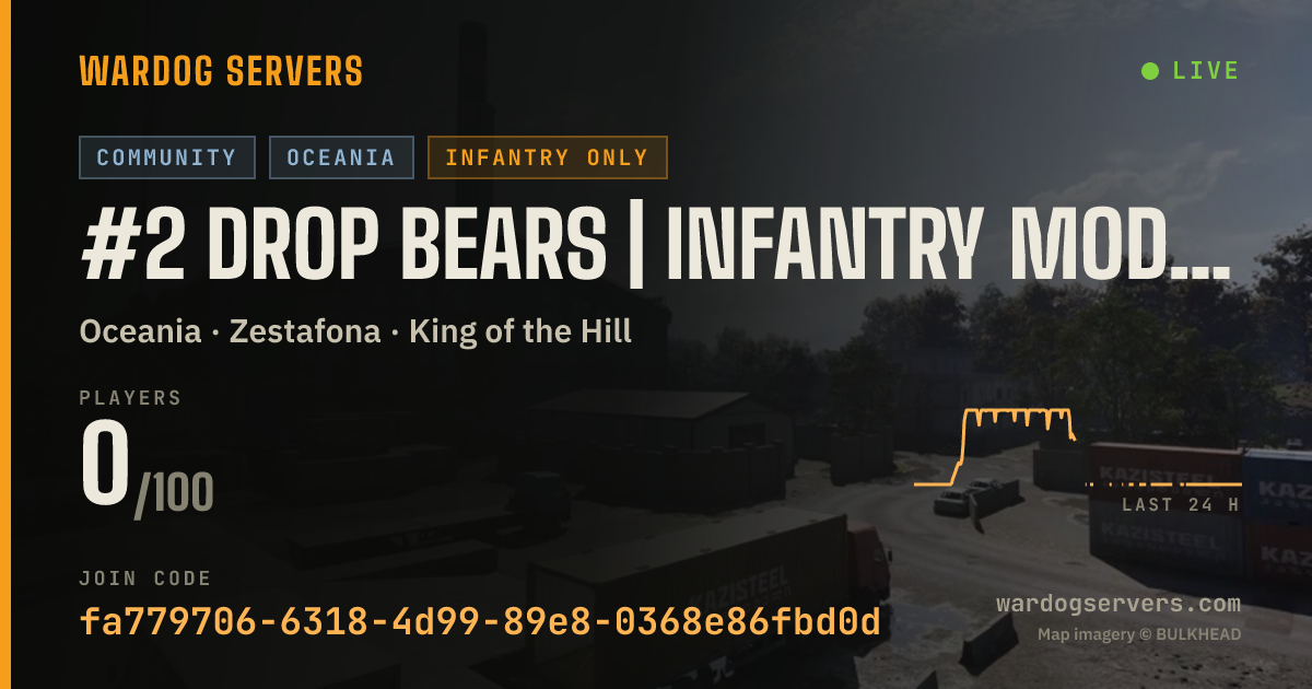 Live status banner for #2 Drop Bears | Infantry mode(NOGL) | discord dropbears.gg