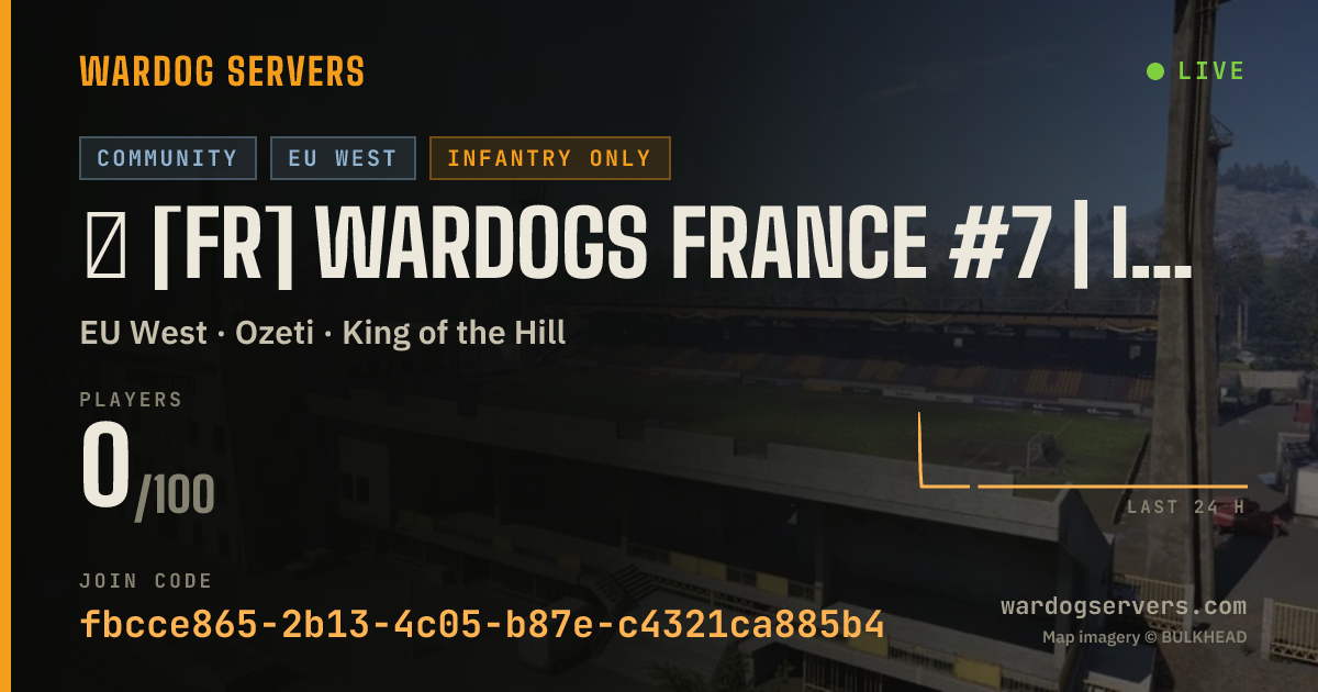 Live status banner for ⁂ [FR] WARDOGS FRANCE #7 | INFANTERIE | STATISTIQUE [WDFR]