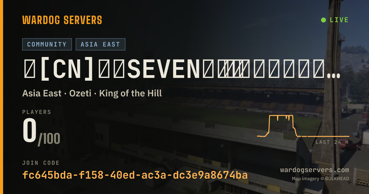 Live status banner for 🎈[CN]赛文seven社区服 部分武器载具已限制和反作弊自动识别踢出 op秒抓挂 Q群：949975494