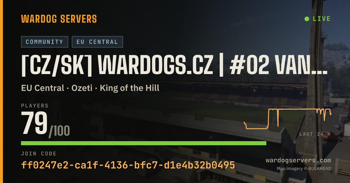 Live status banner for [CZ/SK] WARDOGS.CZ | #02 VANILLA | discord.gg/wardogsczsk