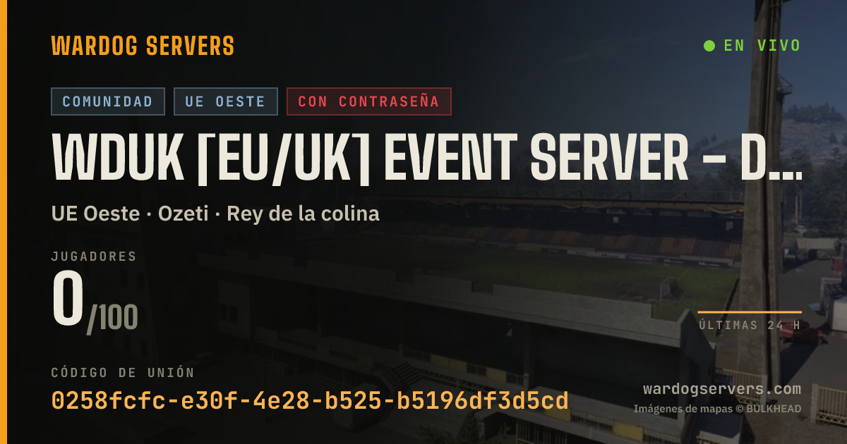 Banner de estado en vivo de WDUK [EU/UK] EVENT Server - Discord.gg/wardogsuk