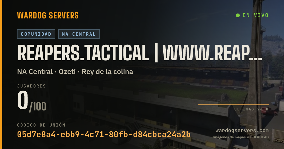 Banner de estado en vivo de Reapers.Tactical | www.reapers.shop | US Central