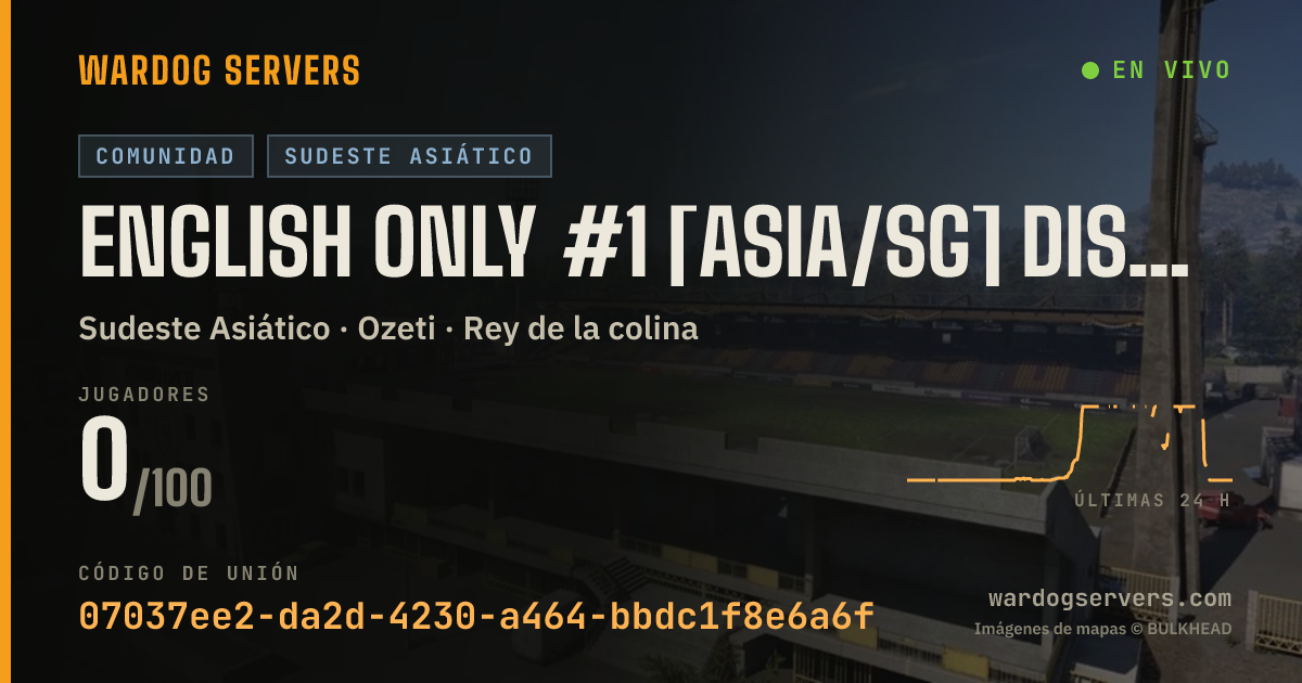 Banner de estado en vivo de ENGLISH ONLY #1 [ASIA/SG] discord.gg/warhogy | ACTIVE ADMINS