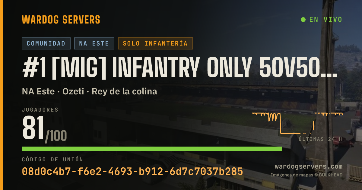 Banner de estado en vivo de #1 [MIG] INFANTRY ONLY 50v50 NO GLHELI DISCORD.GG/joinmig