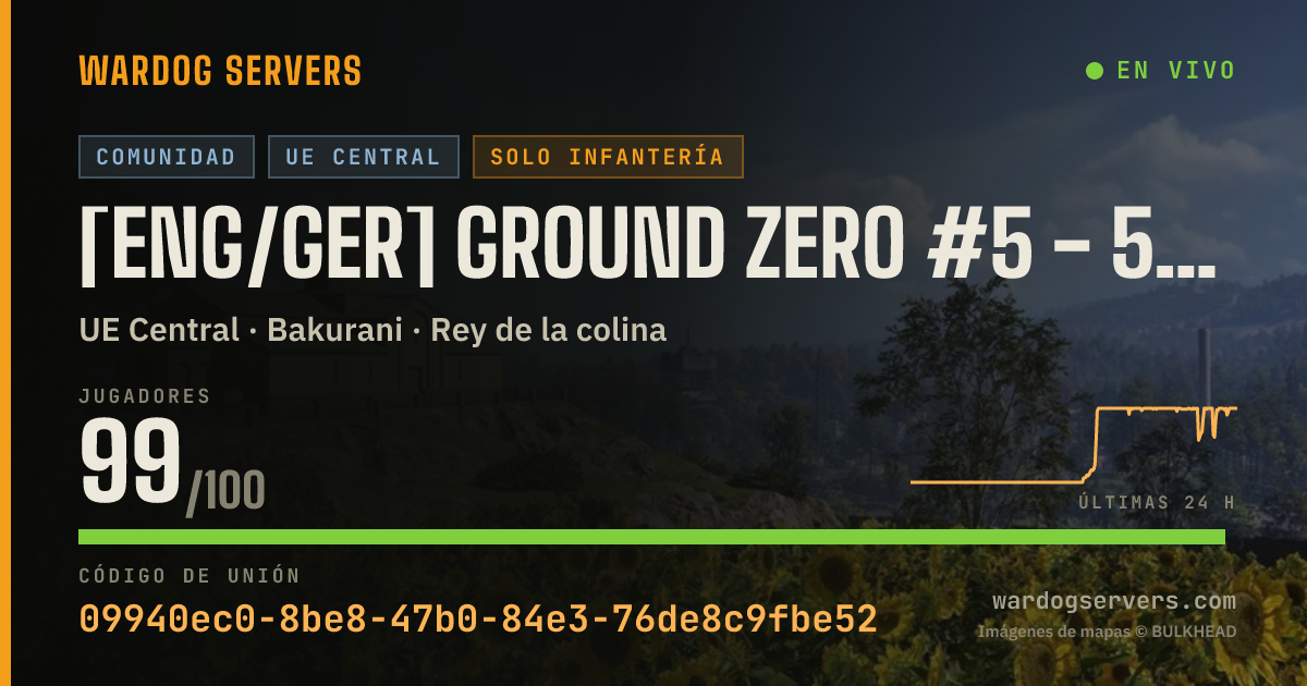 Banner de estado en vivo de [ENG/GER] Ground Zero #5 - 50v50 - Discord.gg/GZNUKE