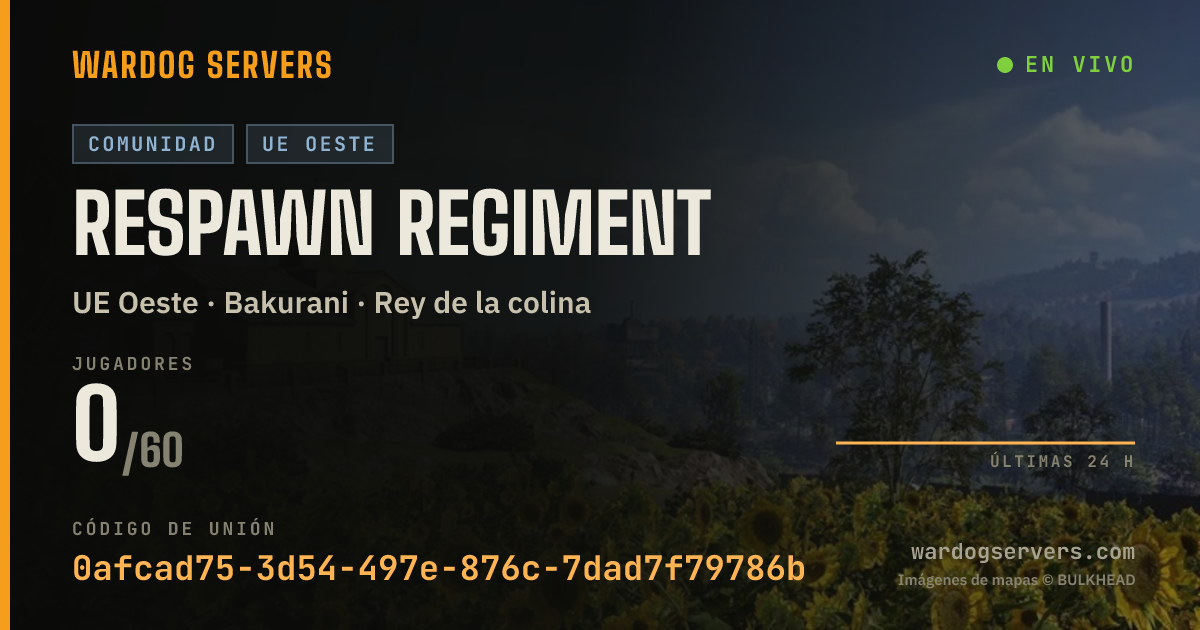 Banner de estado en vivo de Respawn Regiment