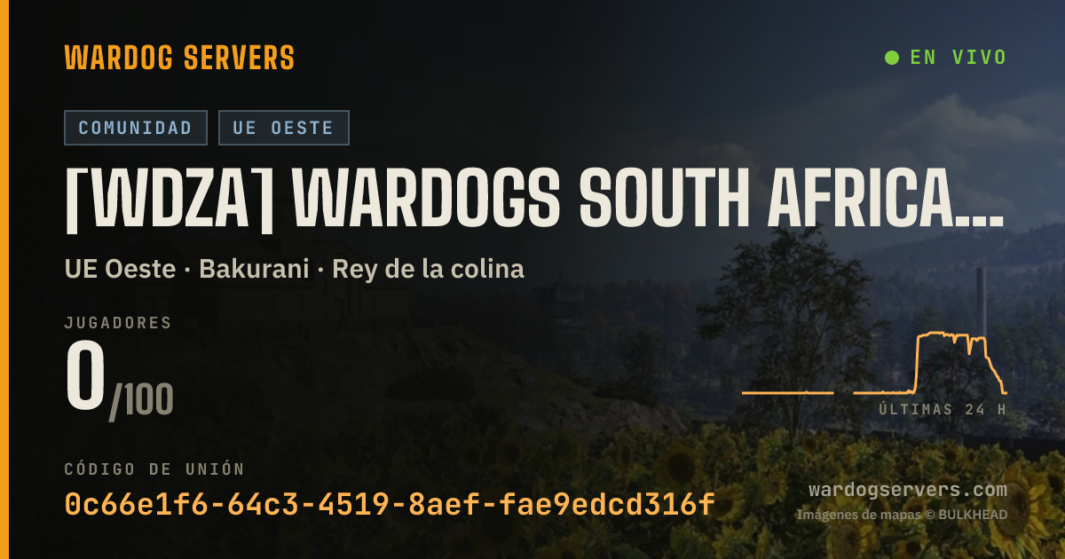 Banner de estado en vivo de [WDZA] WARDOGS South Africa Community Server