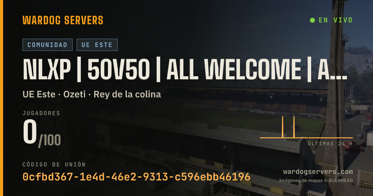 Banner de estado en vivo de NLXP | 50v50 | ALL WELCOME | ACTIVE ADMINS | EU