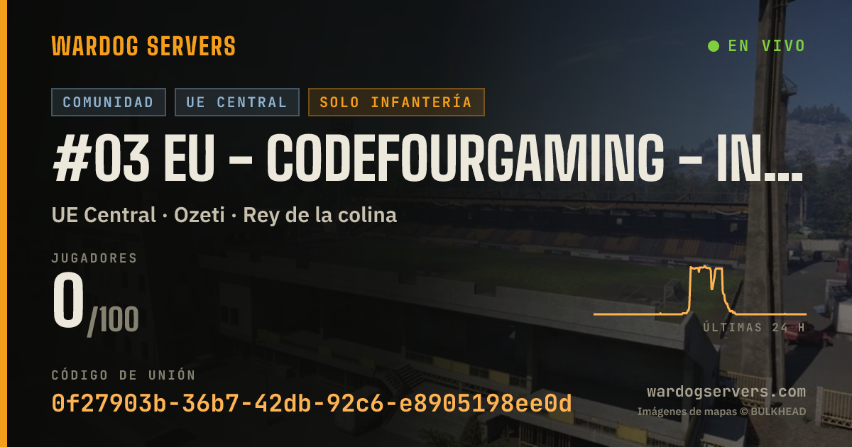 Banner de estado en vivo de #03 EU - CodeFourGaming - Infantry - discord.gg/c4g