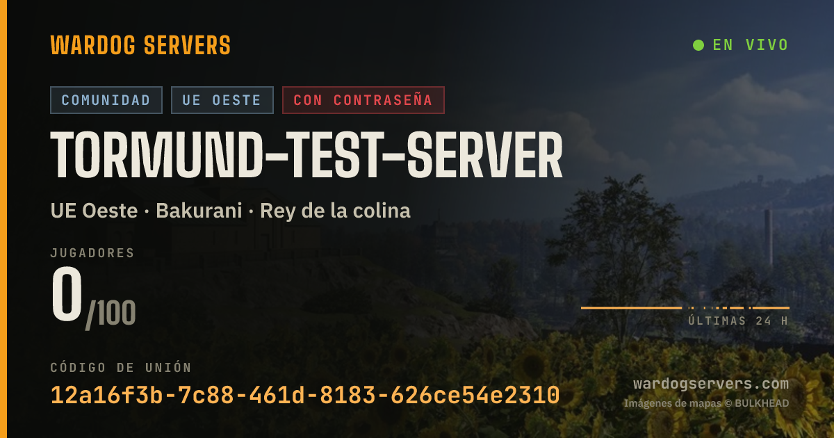 Banner de estado en vivo de Tormund-Test-Server