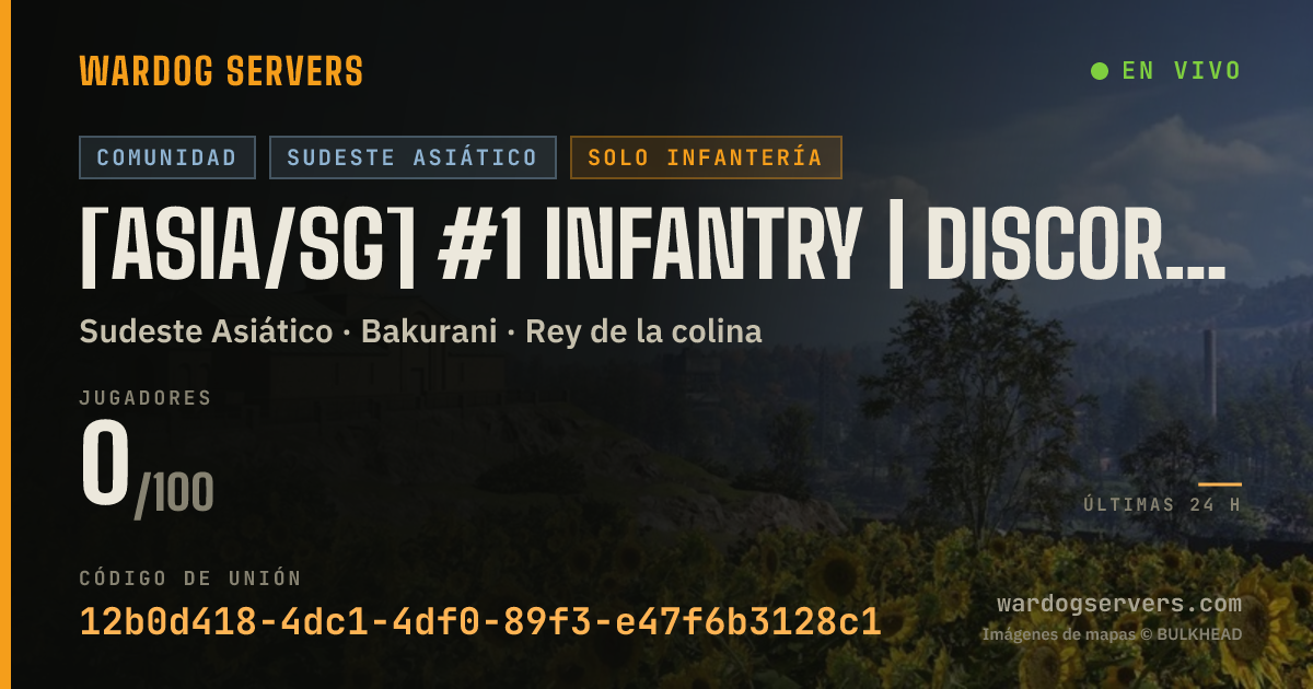 Banner de estado en vivo de [ASIA/SG] #1 INFANTRY | discord.gg/warhogy | ENGLISH ONLY