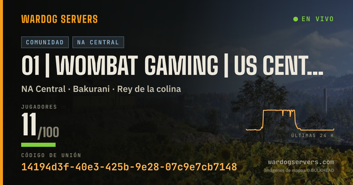 Banner de estado en vivo de 01 | Wombat Gaming | US Central | Active Admins