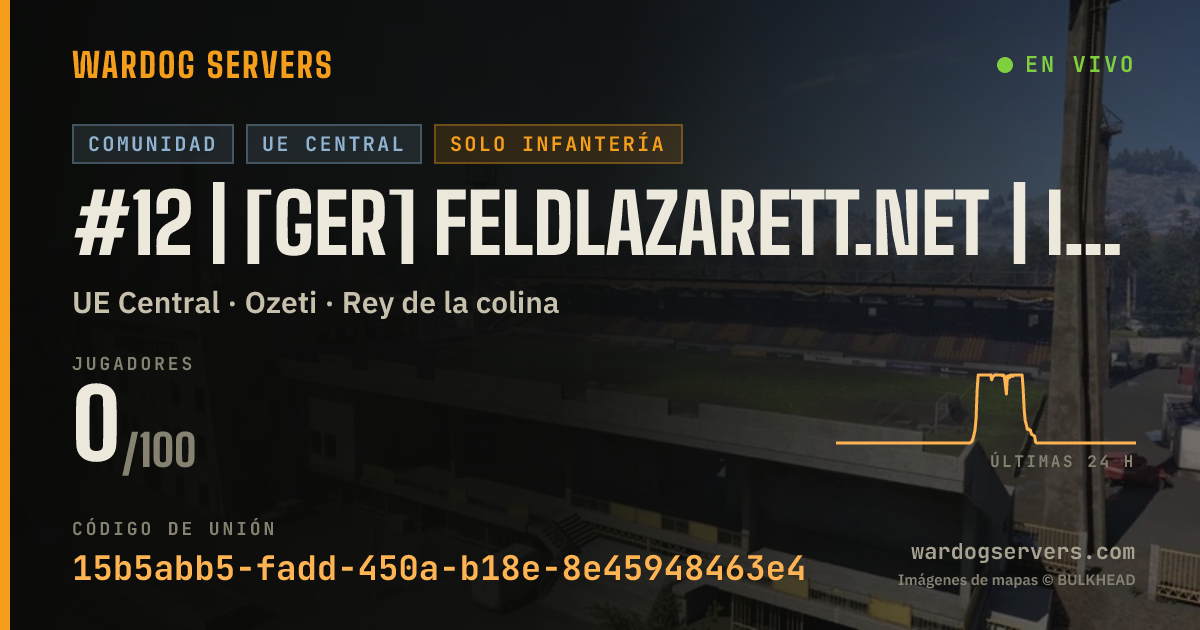 Banner de estado en vivo de #12 | [GER] Feldlazarett.net | Infantry Only | 0-0-0