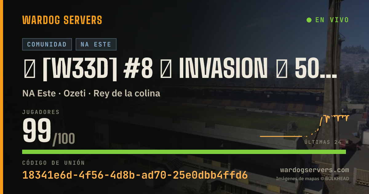 Banner de estado en vivo de ★ [W33D] #8 ★ INVASION ★ 50v50 ★ RED vs GREEN ★ Wardogs.host