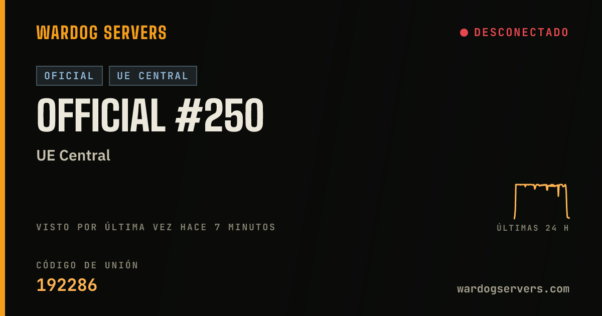Banner de estado en vivo de Official #250