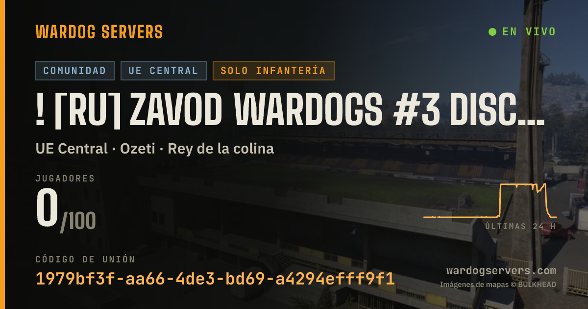Banner de estado en vivo de ! [RU] ZAVOD WARDOGS #3 discord.gg/zavod-wardogs