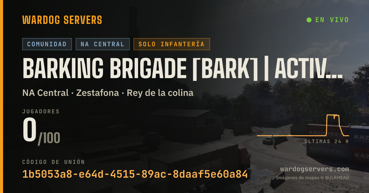 Banner de estado en vivo de Barking Brigade [BARK] | Active Admins | Infantry Only