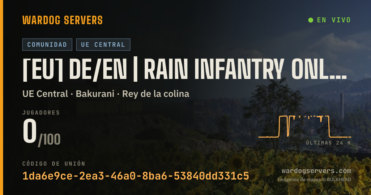 Banner de estado en vivo de [EU] DE/EN | Rain Infantry Only | No GL-Heli & Armed Vehicles
