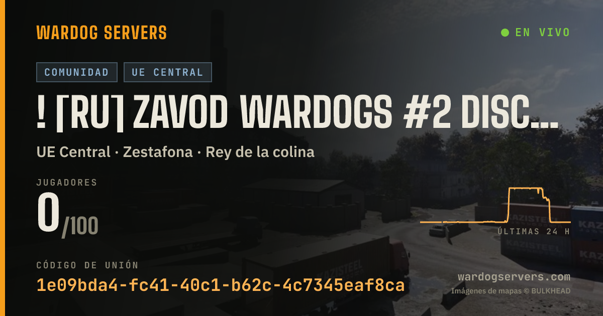Banner de estado en vivo de ! [RU] ZAVOD WARDOGS #2 discord.gg/zavod-wardogs