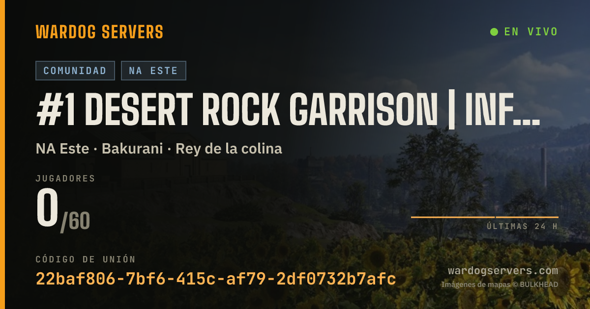 Banner de estado en vivo de #1 Desert Rock Garrison | Infantry Only | 30vs30 |