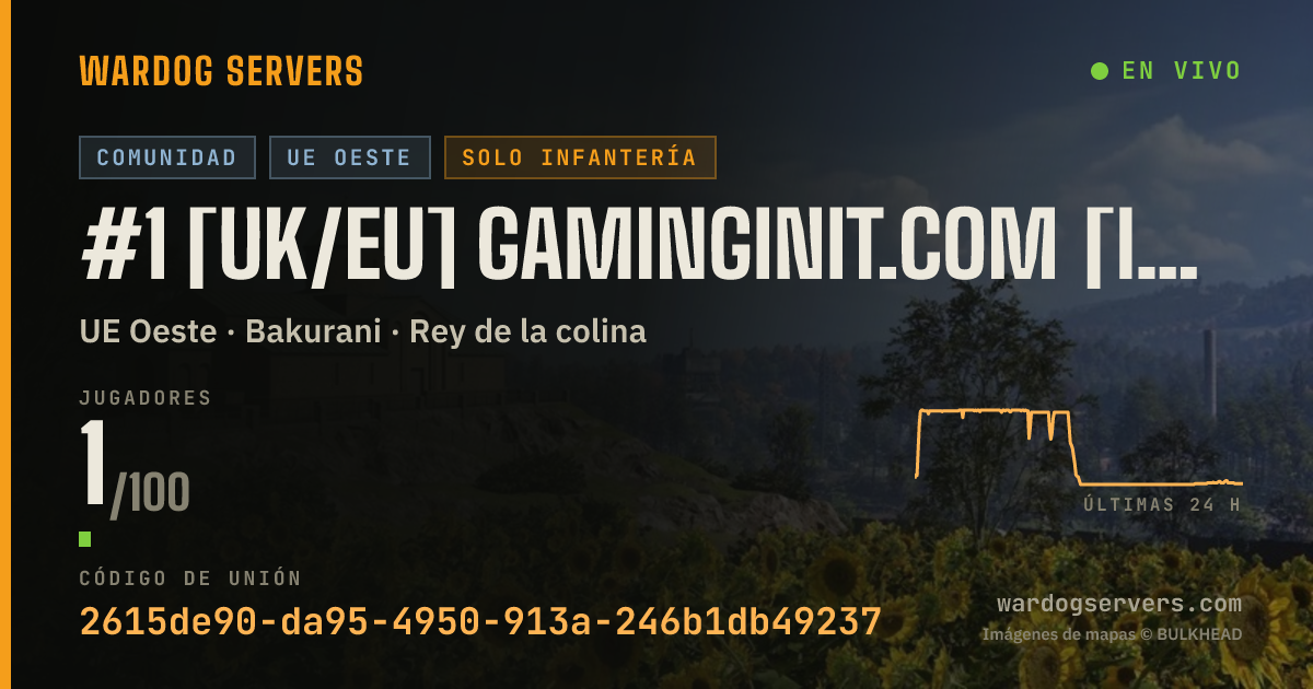 Banner de estado en vivo de #1 [UK/EU] GAMINGINIT.COM [INF MODE/NO VEHICLE & GL]