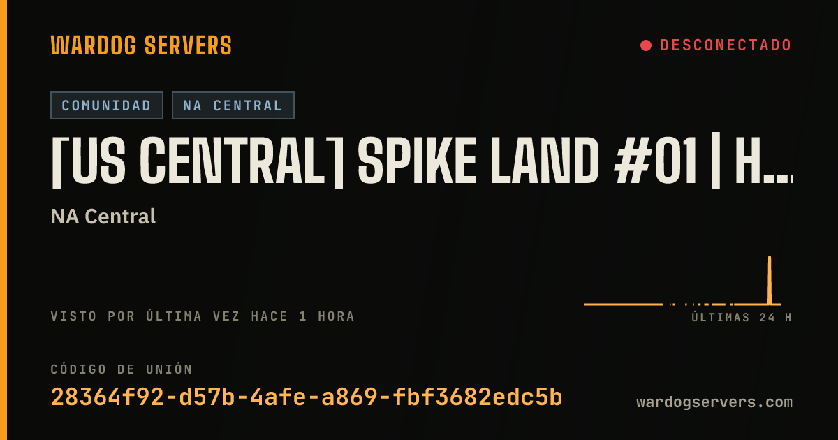 Banner de estado en vivo de [US Central] Spike Land #01 | https://discord.gg/27qqMM5axA