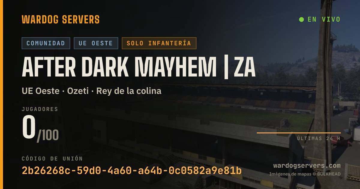 Banner de estado en vivo de After Dark Mayhem | ZA