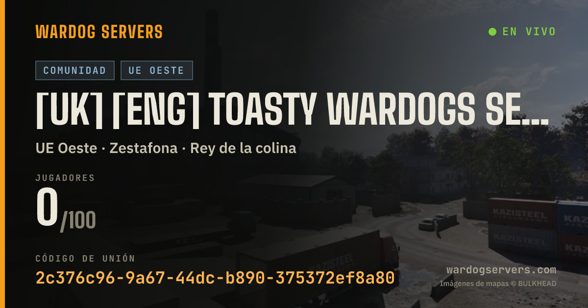 Banner de estado en vivo de [UK] [ENG] Toasty Wardogs Server