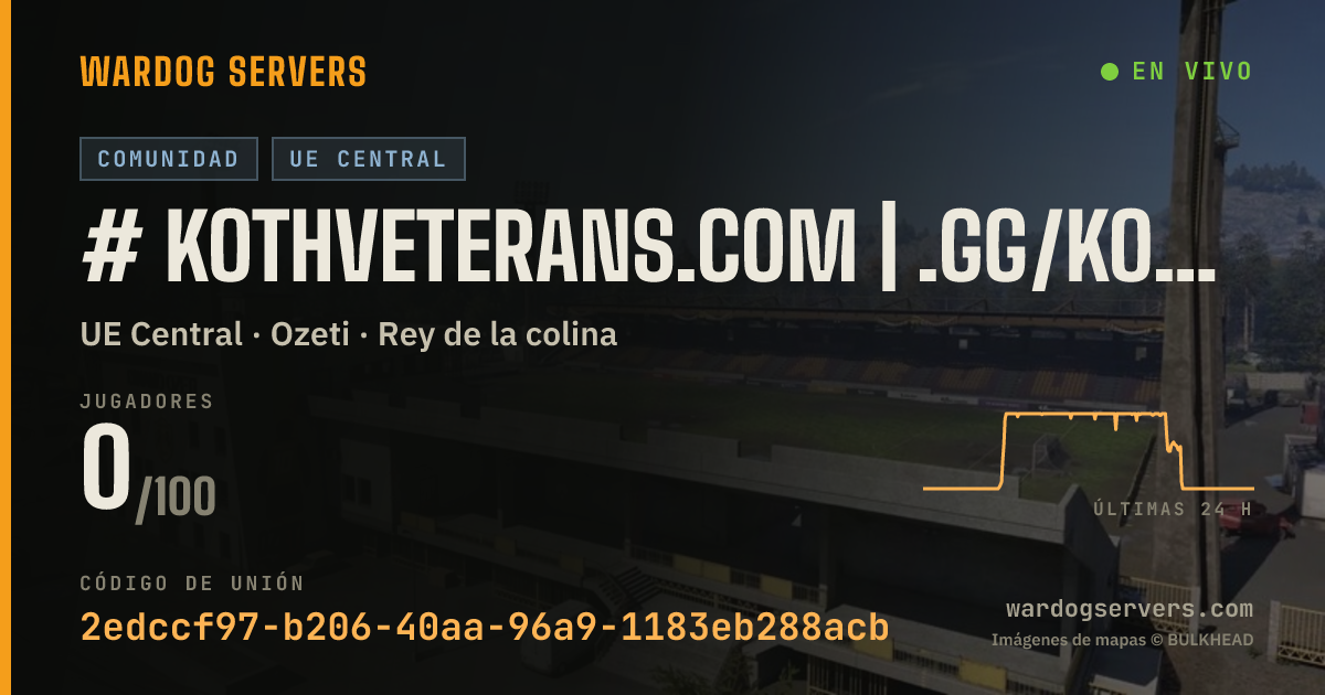 Banner de estado en vivo de # KOTHVeterans.com | .gg/kothveterans | EU4 | LVL 50 MAX